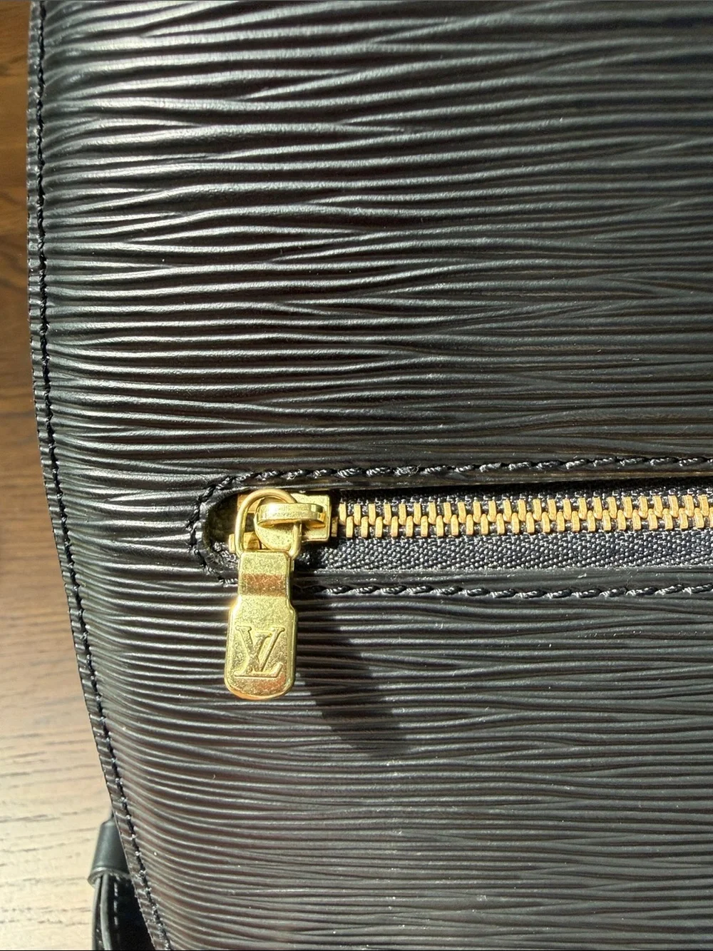 Vintage Louis Vuitton Black Epi Leather Backpack Mapillion with Gold Hardware